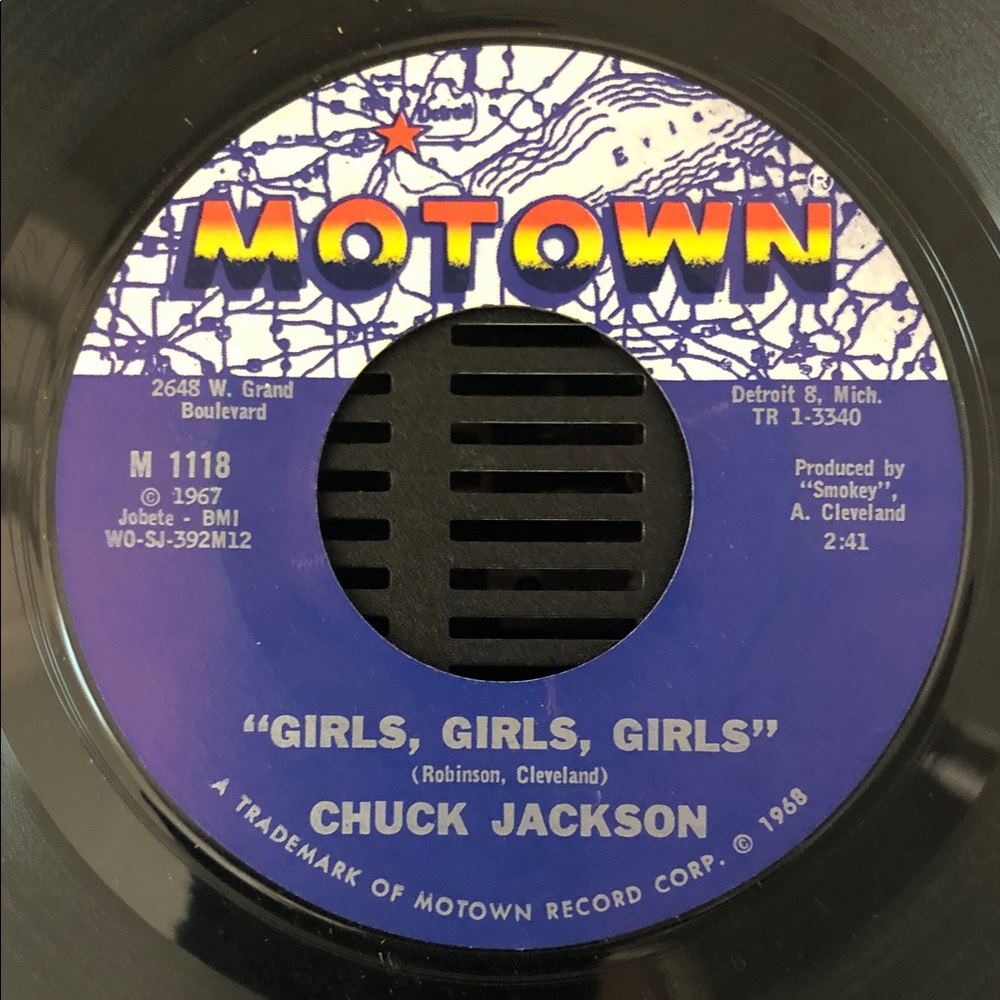 Chuck Jackson Girls, Girls, Girls Vinyl 45 Record ‘68